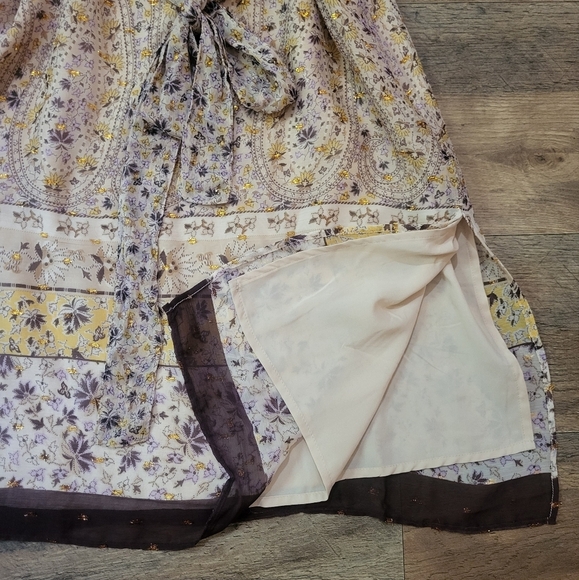 Ann Taylor Pearl Blush Paisley Floral Balloon Sleeve Midi Dress Size Small P - Picture 9 of 10